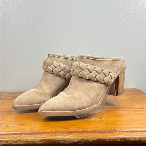 Dolce Vita Tan Braided Mules Classic Suede Design - Picture 3 of 10